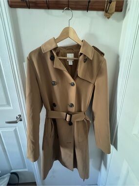 H&M Women's Camel Trench Coat with Belt